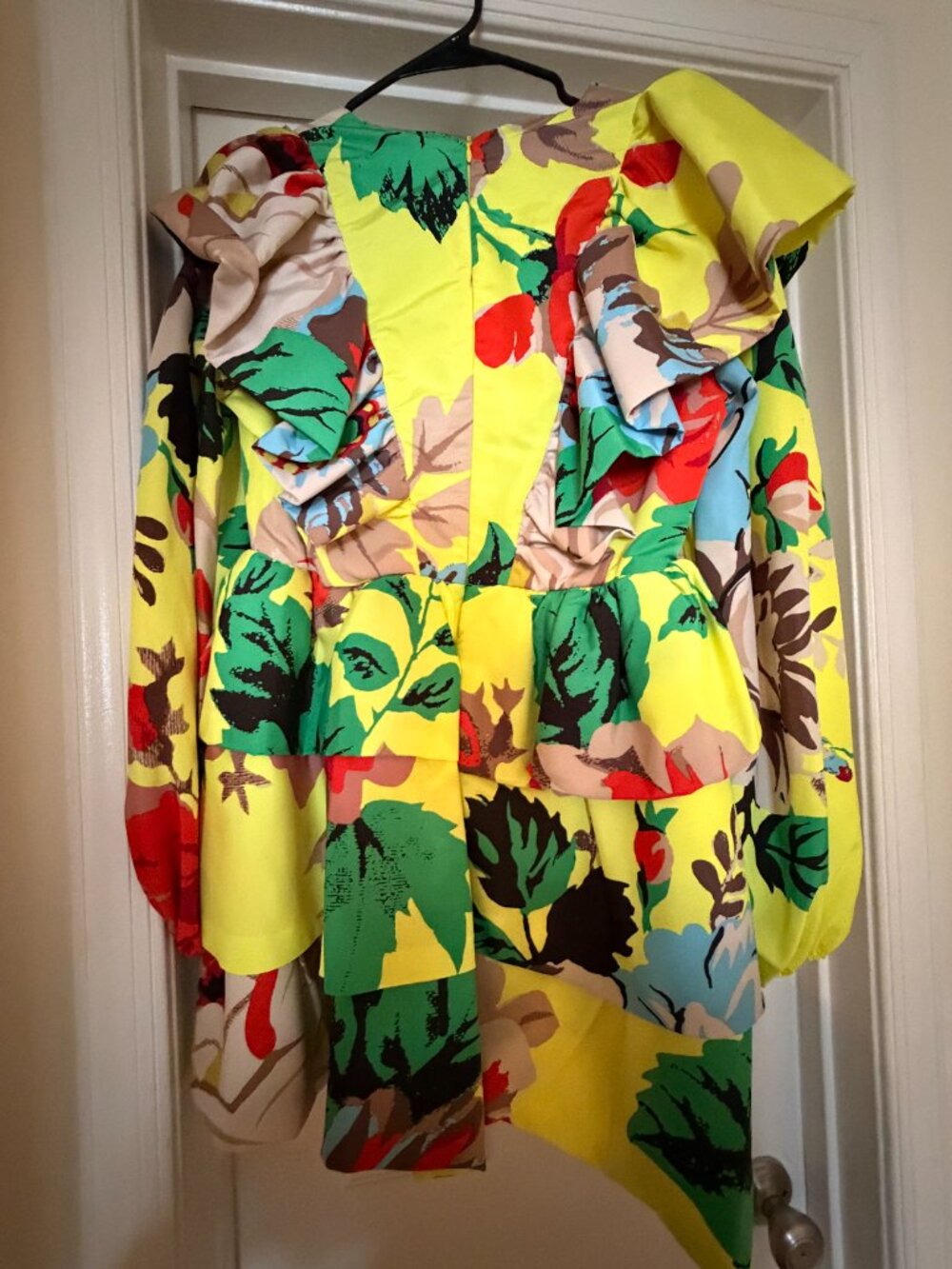 Target Neon Yellow Floral Ruffle Dress - Picture 3 of 3